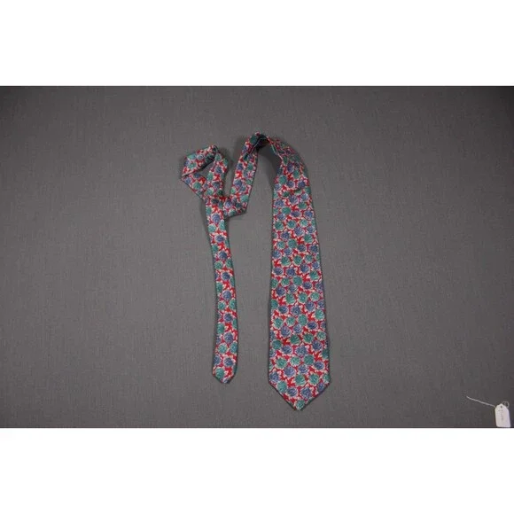 Vintage Woodward Floral Red Silk Tie Handmade Necktie 3.5" Wide - Picture 4 of 5